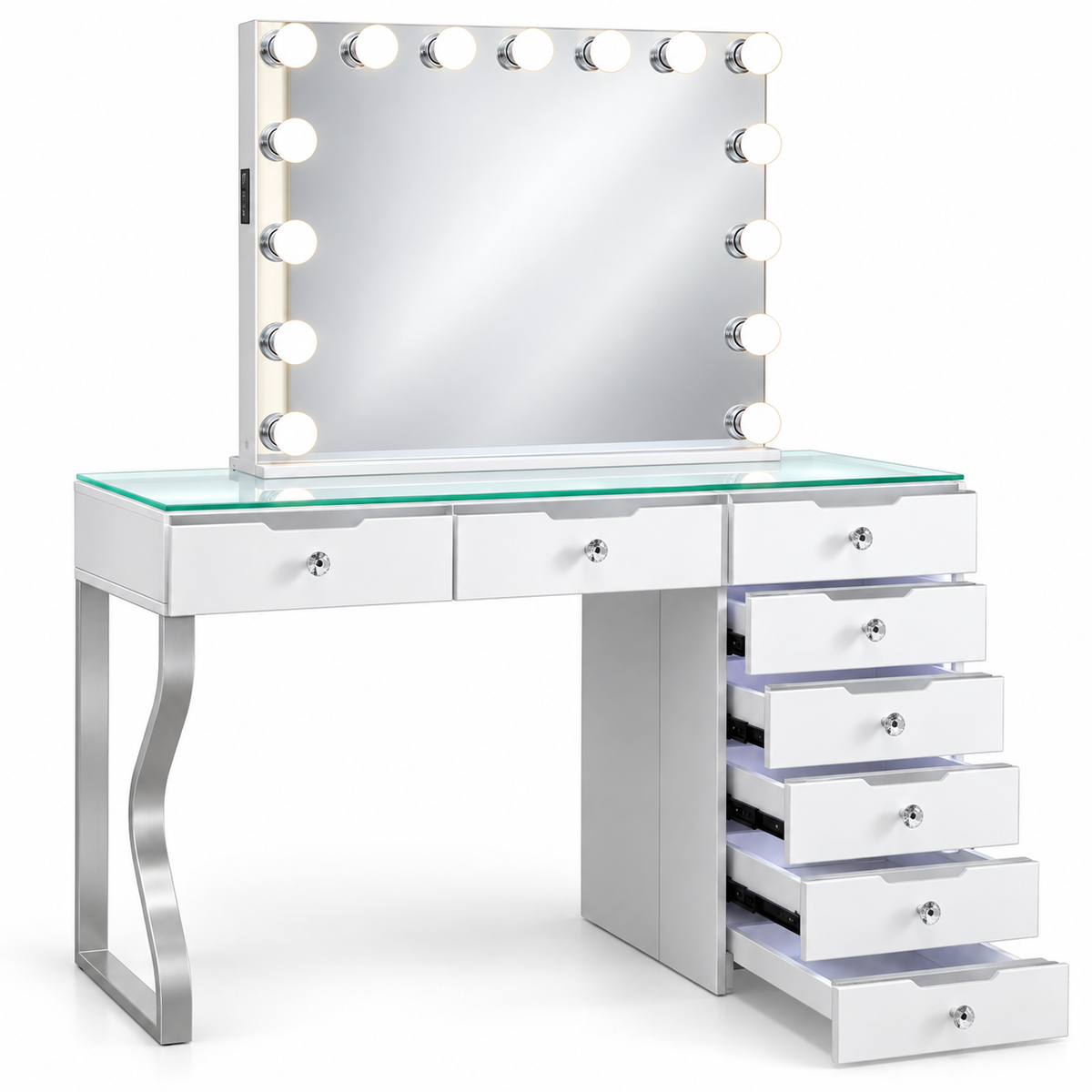 Glam 8 Drawer Dressing Table