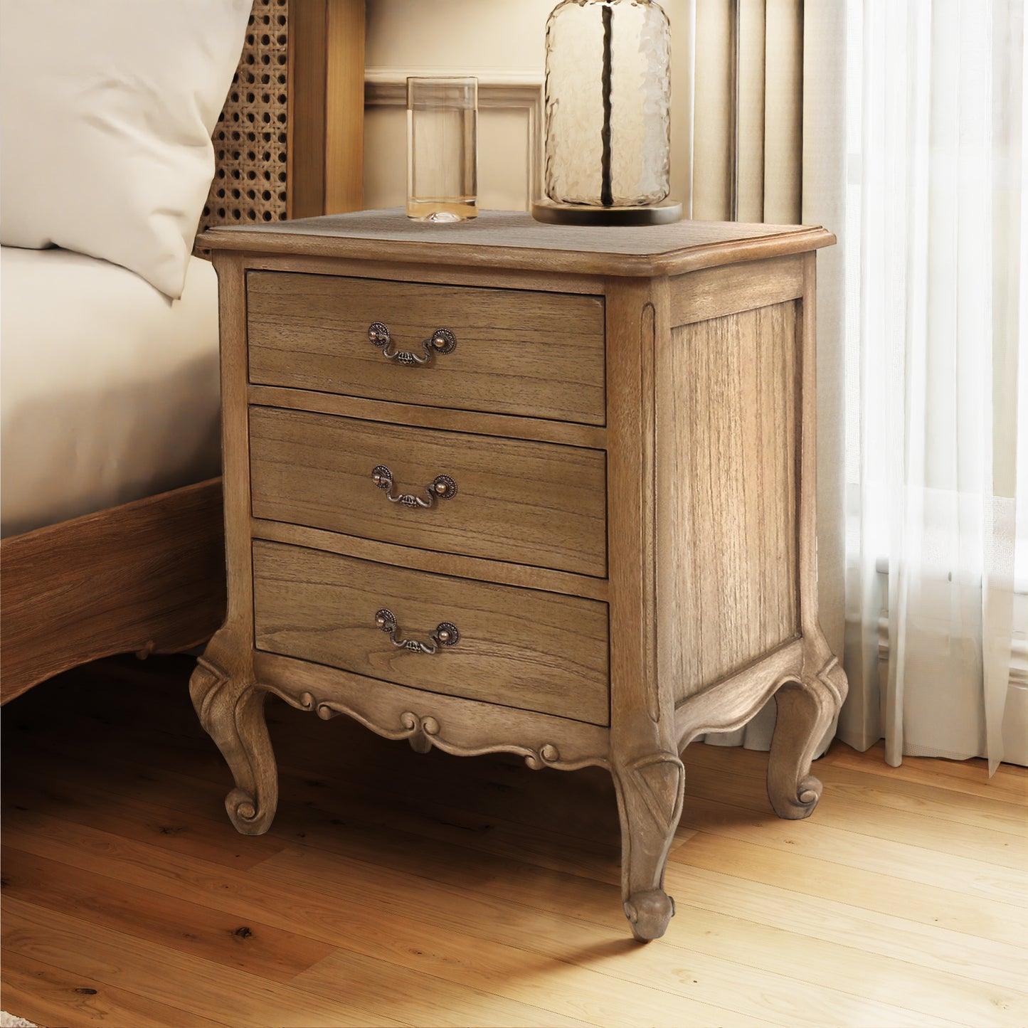 Rattan 3 Drawer Locker