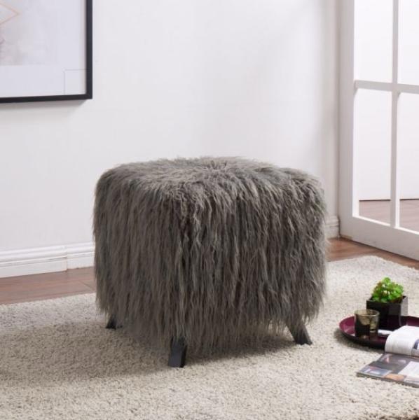Fluffy Stool in Grey