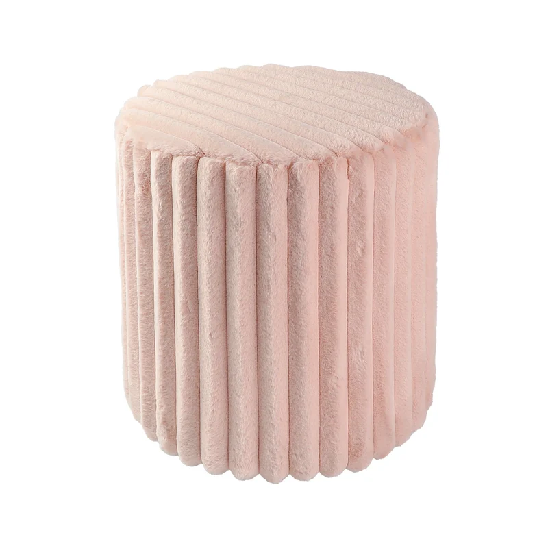 Rabbit Fur Stool Pink