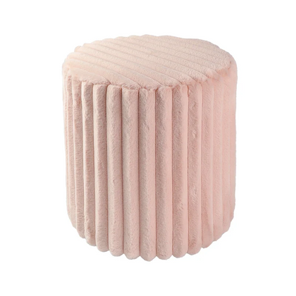 Rabbit Fur Stool Pink