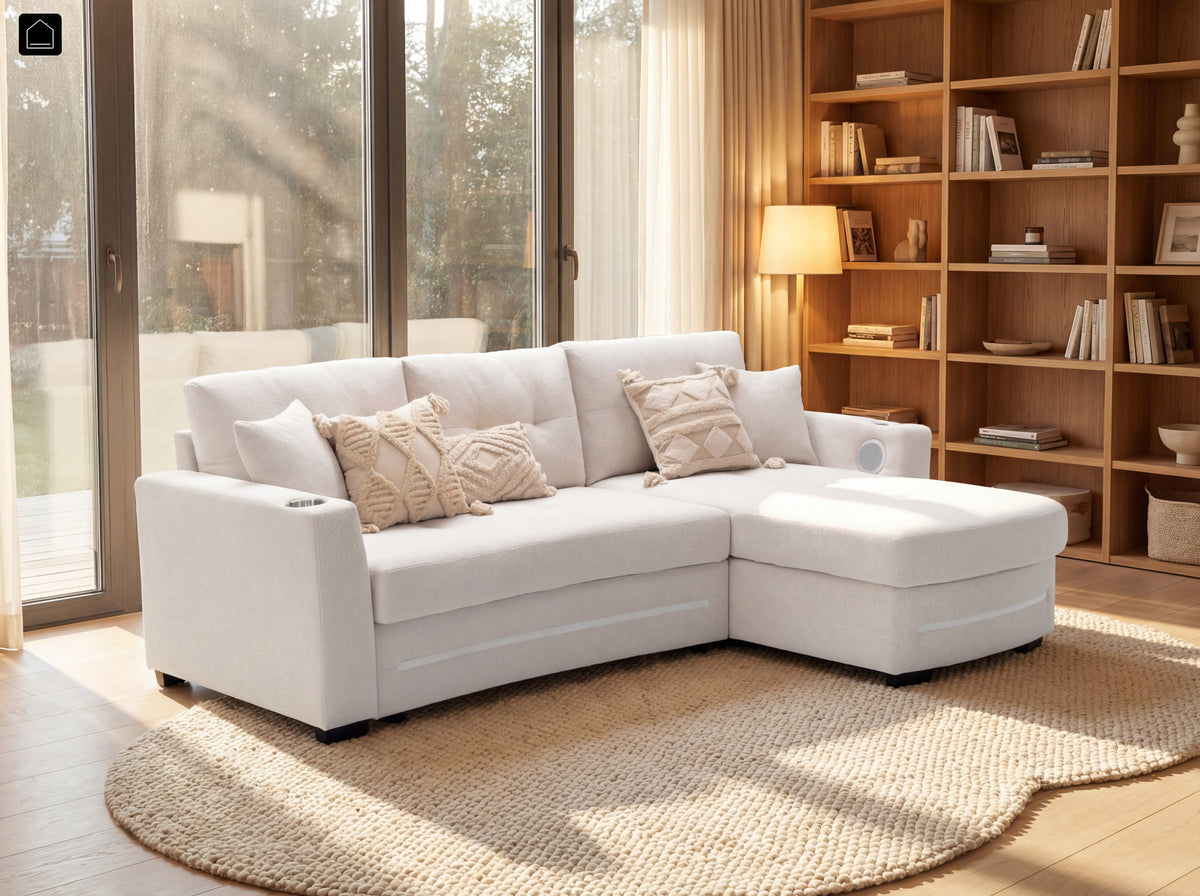 Light up Sofabed in Beige