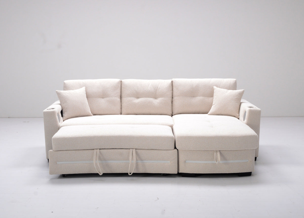 Light up Sofabed in Beige