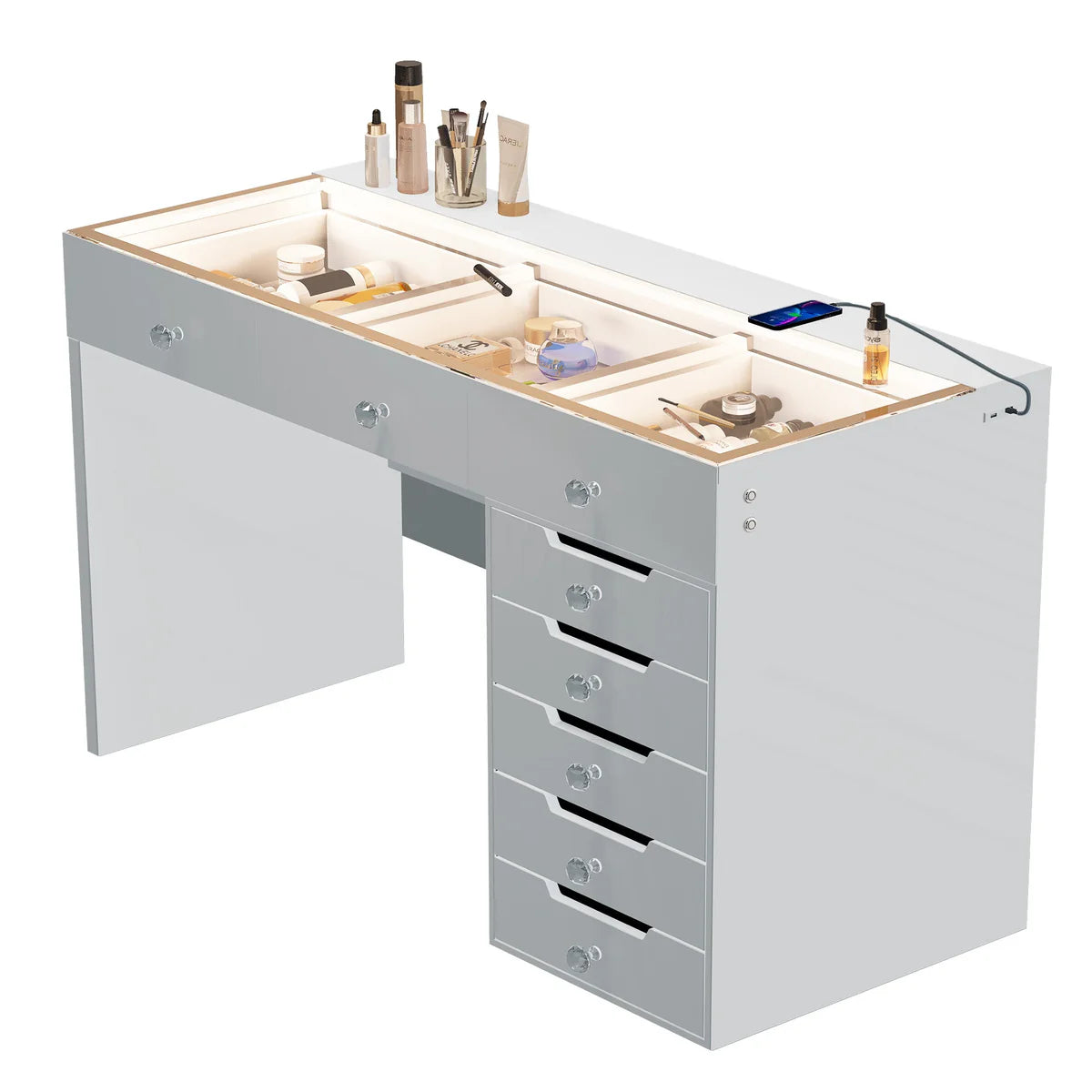 8 Drawer Vanity Desk