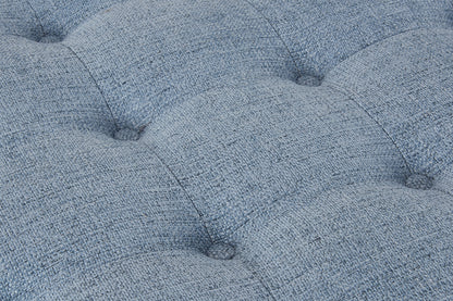 Button Top Storage Ottoman Blue