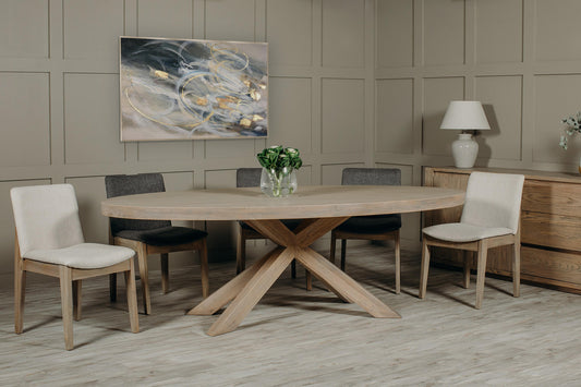 Falun Oval Dining Table Large Smoked Oak