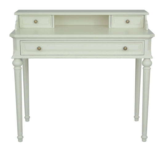 Nessa 3 Drawer Desk / Dressing Table – Lime White