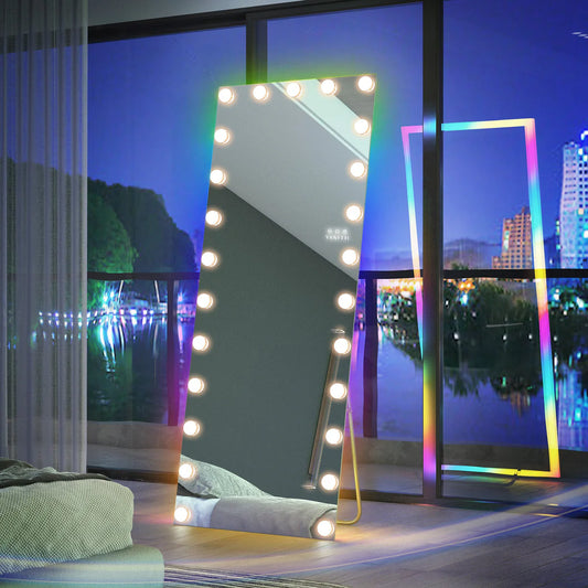 Hollywood standing mirror with RGB light